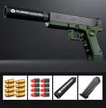 Glock Soft Bullet Toy Gun - Glock Bullet Toy Gun - Shell Ejection Foam Darts Blaster Toy Gun Manual Airsoft Gun With Silencer For Kid Adult. 