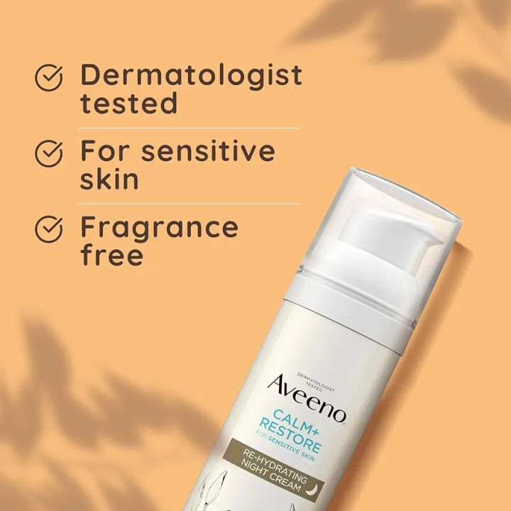 Aveeno%20Face%20CALM+RESTORE%20Re-Hydrating%20Night%20Cream,%20Intensely%20Nourishes,%20With%20Shea%20Butter%20&%20Prebiotic%20Oat,%20For%20Sensitive%20Skin,%20Fragrance%20Free%2050ml%0A(UK)%20-%20Image%203