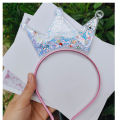 Quicksand Crown Headband Children Transparent PVC Sequin Headband Manufacturers Direct Children's Hair Accessories. 