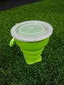 Portable Foldable Collapsible outdoor Travel Silicone Coffee Cup with cover folding water |. 