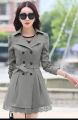 Button With Lace Attached Fleece Coat With Long Fleece Belt (mina). 