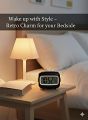 Cute Retro TV-Shaped Digital Kitchen Timer & Stopwatch | Large Digit Countdown | Baking | Study Table | Office and Accessories-Green Electronic table clock with backlight, thermometer, alarm clock and weather station.