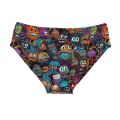 Happy Monster Graffiti Swimming Trunks  Men's Briefs Swimwear Stretchy Comfortable Beach Surf Shorts  Bikini Swimwear. 