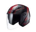 TORQ RED AND BACK OPEN FACE HELMET.