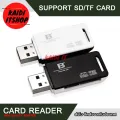(Card reader) card reader USB 2.0 fast data transfer 500 MB support TF, Micro SD, SD card with flap (multicolor white/black). 