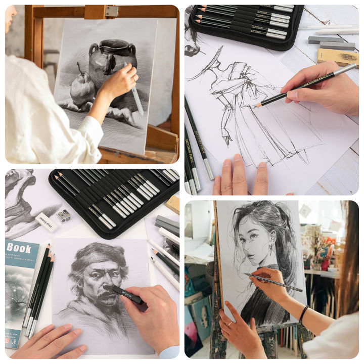 【original】 12/20/25/54/70 pcs Drawing Sketching Coloring Set Drawing ...