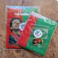 PTI Gift Pack 3 In 1 - Included 20x30 Premium Quality Flag - Silk PTI Muffler - 2Pcs Metal Badges - Best PTI Gift Pack. 