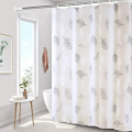 Bathroom Shower Curtains PEVA Waterproof Thickening Bath Curtain With Hooks Rustproof Metal Grommets Leaf Pattern Shower Curtain. 