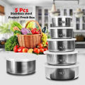 SP Dealz [Set of 5] Stackable Stainless Steel Snack Food Storage Containers With Lids, Leakproof Clear Lids For Lunch, Leftovers, Soups, Salads Meal Prep and Storage, Reusable for Kids and adults. 
