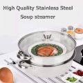 Stainless Steel Cookware 27cm/11in 2-Layer Steamer Pot Cooker Double Boiler Soup Steaming Pot Kitchenware Kitchen Supplies.