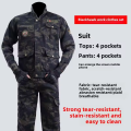 Men's Work Uniform Sets Welder Wear-resistant Overalls Spring Autumn Dirt-resistant Multi-Pocket Pants Outdoor Suit.