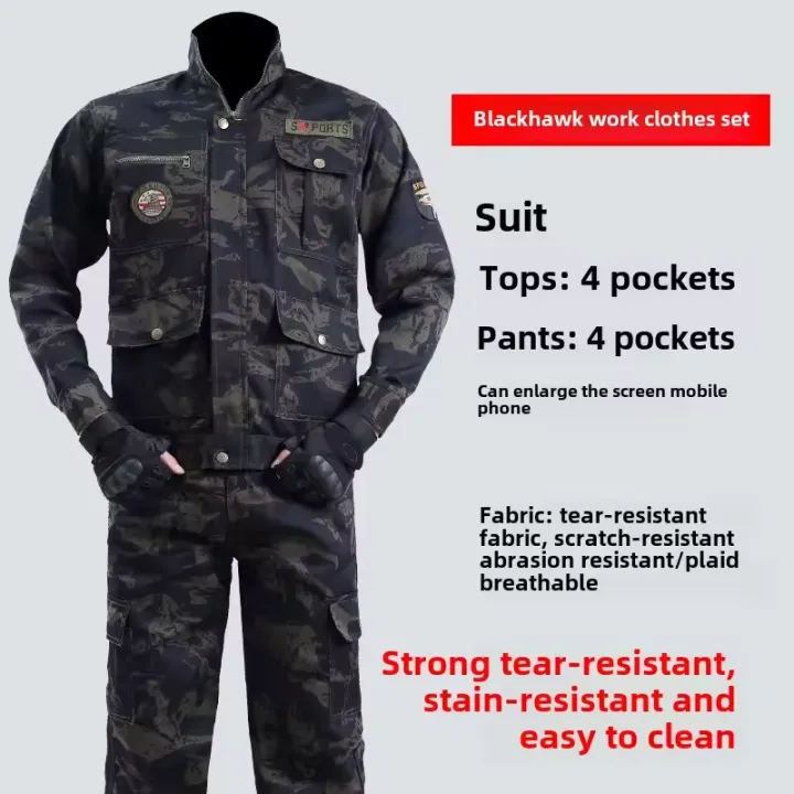 Men's%20Work%20Uniform%20Sets%20Welder%20Wear-resistant%20Overalls%20Spring%20Autumn%20Dirt-resistant%20Multi-Pocket%20Pants%20Outdoor%20%20Suit%20-%20Image%203