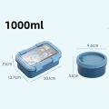 1000/1350ml Cartoon Lunch Box with Soup Bowl Bento Box Buckle Design Sealed and Leak-proof Portable Food Storage Container. 