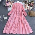 (Summer Season) Trending Panel Style  Long Cotton Frock for Summer. 