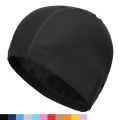 PU Fabric Swimming Cap Men Women Waterproof Swim Pool Hat Water Sport Protect Ears Long Hair Bathing Caps Plus Size for Adults. 
