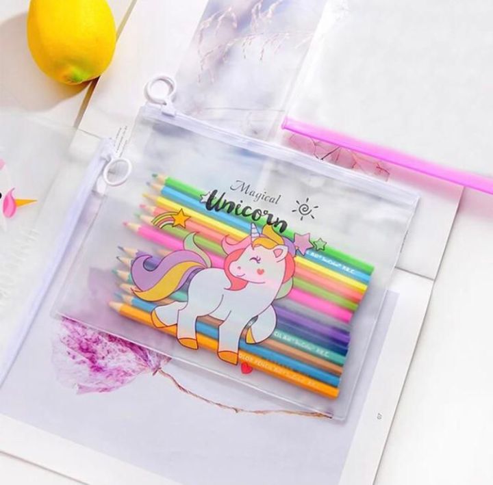 Beautiful Unicorn PVC Transparent Cute Clear Bag Pencil Case Makeup Pouch