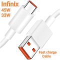 Infinix 33W 45W Fast Charger USB to Type C Cable for Note 11 12. 