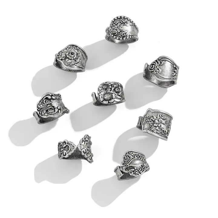 Ingemark%208Pcs%20Vintage%20Silver%20Color%20Adjustable%20Open%20Rings%20for%20Women%20Goth%20Carved%20Flower%20Metal%20Rings%20Engagement%20Wed%20Jewelry%20%20-%20Image%206