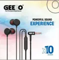 Geeoo Powerful Sound   X10  In-Ear Earphone with Microphone In Black -Enjoy Crisp And Clear Audio With. 
