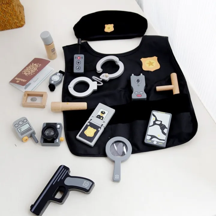 Children%20Pretend%20Play%20Toy%20Simulation%20Police%20Cosplay%20Roles%20Play%20Educational%20Wooden%20Toy%20For%20Boy%20Dressing%20Imitation%20-%20Image%202
