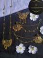 Golden color flower design beautiful jewellery set for women. 