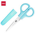 DELI Safty Scissors for Kids Student DIY Paper Scissors 122mm With Sleeve Cutting Tool Stationery.
