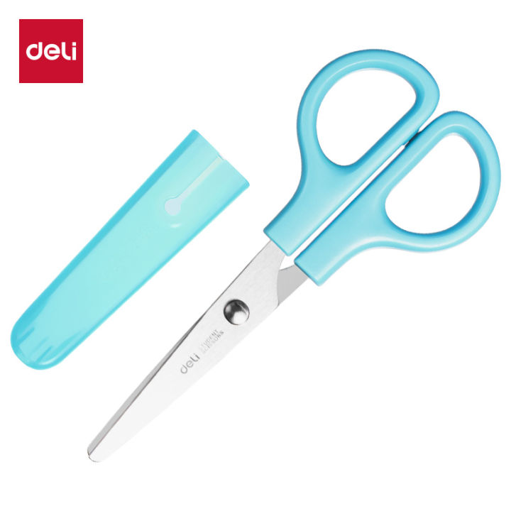 DELI%20Safty%20Scissors%20for%20Kids%20Student%20DIY%20Paper%20Scissors%20122mm%20With%20Sleeve%20Cutting%20Tool%20Stationery%20-%20Image%207