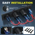 DaierTek 4 in 1 ON/OFF Charger Socket Panel Dual USB Socket Power Outlet & LED Voltmeter &Cigarette Lighter Socket& LED Switch. 