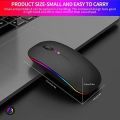 Rechargeable Wireless RGB Waterproof Optical Mouse, For Pc and Laptop Gamer Dual Model 2.4GHz Mouse. 