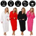 LADIES HOODED BATHROBE 100% COTTON PRESENT WOMENS GIFT DRESSING GOWN. 