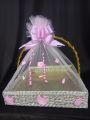basket for baby girl beautiful pink colour. 