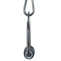 Large image: power up stirrup-handle steel grip for fitness machine with cable, high strength extension stirrup handle gym single stirrup crossover bar attachment home gym fitness grip Silver. 