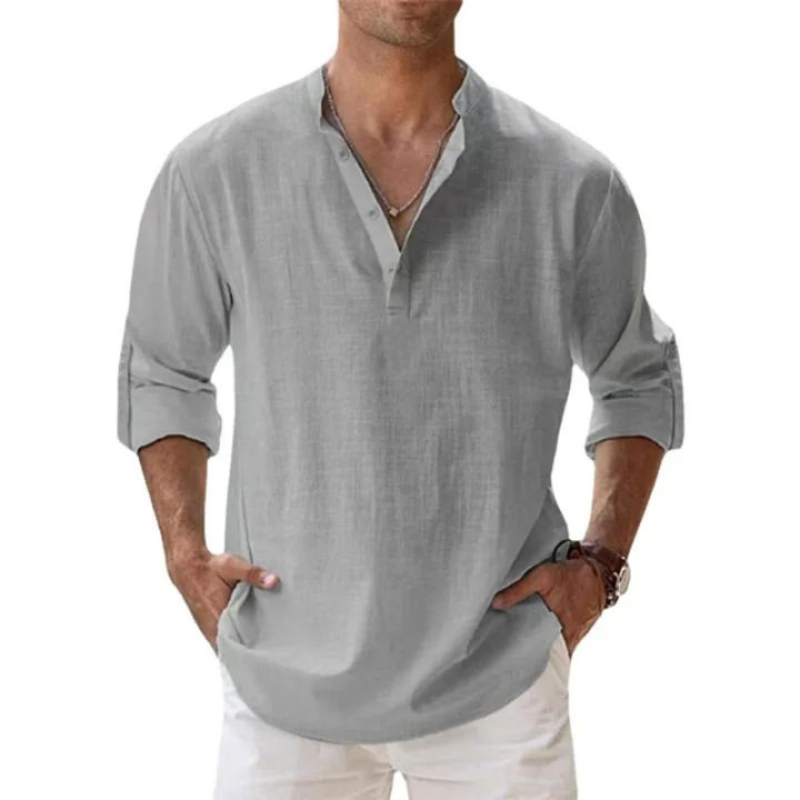 Streetwear%20Men%20Lightweight%20Shirts%20Long%20Sleeve%20Henley%20Cotton%20Linen%20Shirts%20for%20Men%20Beach%20Hawaiian%20Shirts%20Breathable%20Collar%20Tshirts%20-%20Image%204