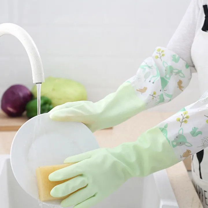 Dishwashing%20Gloves%20Single%20Layer%20Household%20Chore%20Splicing%20Sleeve%20Waterproof%20Gloves%20Plush%20Elastic%20Band%20Mouth%20Rubber%20Gloves%20-%20Image%205