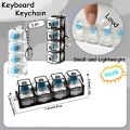 LED Keyboard Keychain Fidget Toys Crystal Clicker Sensory Toy for Stress Relief Keyboard Keychain Fidget Gadget for Adults Kid.