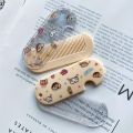 1pc Comb Set Cartoon Folding Mirror, Mini Portable Pocket Size, ABS Plastic Handle, Plastic Bristle, for Normal Hair.