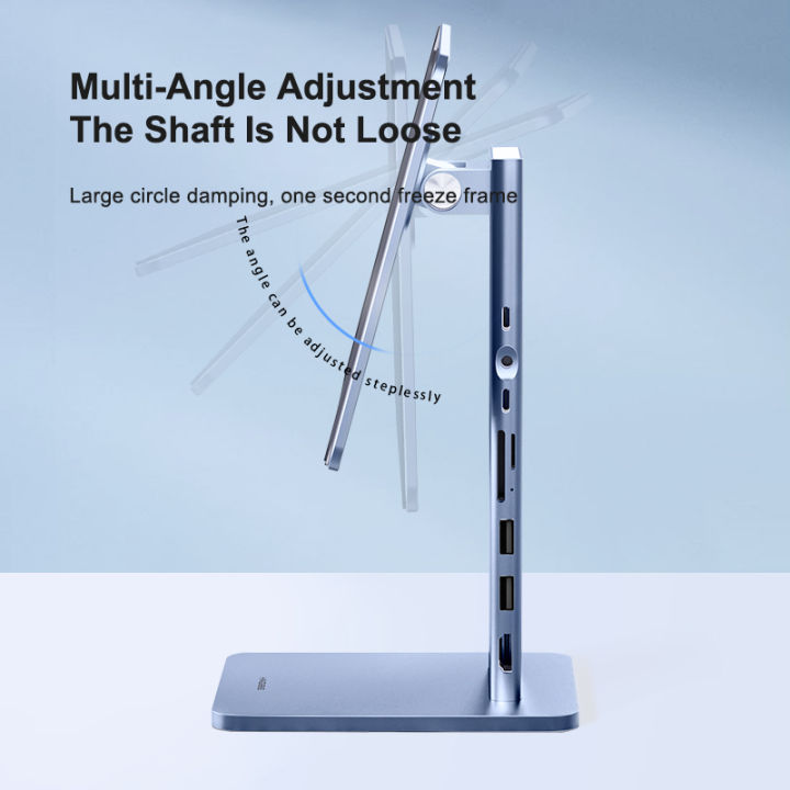 Hagibis%20Foldable%20Magnetic%20Stand%20for%20iPad%20Pro%2012.9%203rd/4th/5th%2011%20Air%20iPad%2010th%20Tablet%20Holder%2010.9%20Rotation%20Bracket%20USB%20C%20Hub%20-%20Image%203