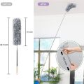 Microfiber Feather Extendable & Bendable Dusters Washable High Celling Cleaning Duster with 100 inches Stainless Still Expandable Pole Handle(Grey) (Duster). 