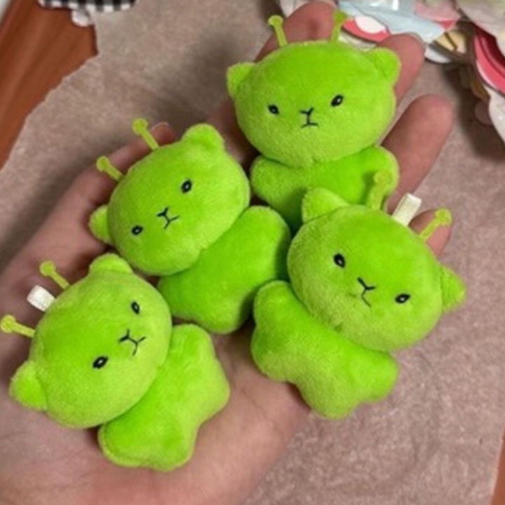 Cute Cartoon Alien Cat Plush Toy Pendant Little Alien Cat Keychain Doll Soft Stuffed Birthday  for Kids Girl Backpack Decor