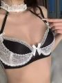 Anime Maid Lace Bra Set S-XL Christmas Neck Tie Wireless Push Up Small Chest Anti Sagging Pure Kawaii Bralette セクシー Underwire.