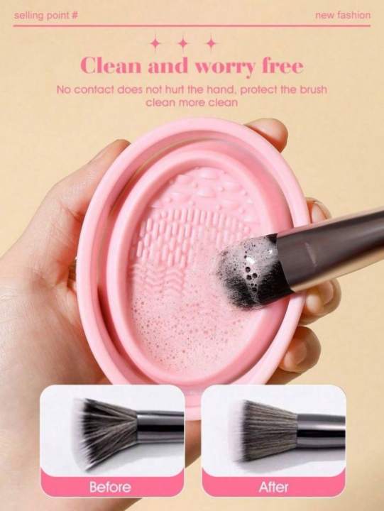 Pink%20Makeup%20Brush%20Cleaning%20Bowl%20Set%20with%201%20Flocking%20Powder%20Puff%20&%201%20Blender%20Sponge%20Beauty%20Blenders%20&%20Cosmetic%20Tools%20-%20Image%203
