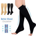 Compression Socks Prevent Varicose Veins Toeless Support Hose for Women Men 1 Pair Leg Compression Calf Sleeves Stocking Relieve. 