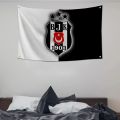 1pc Turkey Besiktas J.K. Beshiktash Flag Flags And Banners Four Hole Polyester Outdoor Decor Room Aesthetic. 