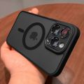 Magnetic Luxury Matte Translucent Armor Shockproof Case For iPhone 16 15 14 13 12 17 Pro Max Plus Magsafe Wireless Charge Cover. 