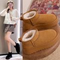 Women's Thick-Soled Snow Boots with Added Padding, Thickened Anti-Slip Short Snow Boots, Warm Soft-Soled Cotton Shoes. 