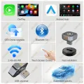 2in1 Wired to Wireless CarPlay Android Auto Adapter for OEM Car Stereo With USB Plug and Play Bluetooth.
