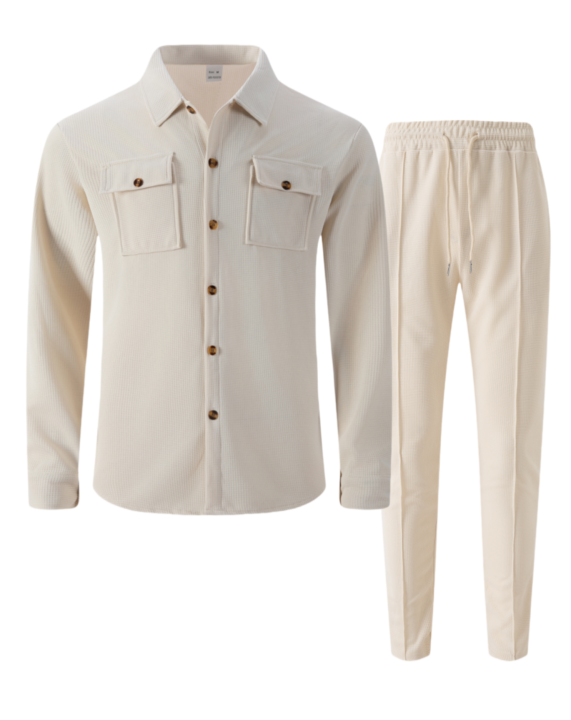 Men's%20Waffle%20Check%20Workwear%20Fashionable%20Lapel%20Button%20Jacket%20And%20Long%20Pants%20Comfortable%20Breathable%20Casual%20Business%20Outfi%201/2piece%20-%20Image%206