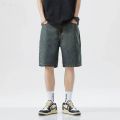 2025 Summer Classic Shorts Jeans Men Denim Pants Straight Stretch Casual Cool Thin Knee Length Blue Fashion Brand Daily Trousers. 