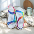 Summer's Vibrant Statement! Women's Stylish Sandals with Dazzling Colorful Gradient Upper, featuring chic strap design to highli.