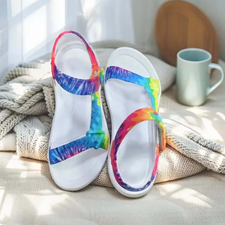Summer's%20Vibrant%20Statement!%20Women's%20Stylish%20Sandals%20with%20Dazzling%20Colorful%20Gradient%20Upper,%20featuring%20chic%20strap%20design%20to%20highli%20-%20Image%205